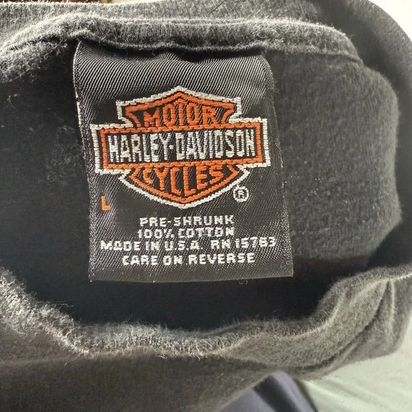 HARLEY DAVIDSON T Shirt Black Mens Large 1998 So Many Miles New Jersey Embroider - Picture 4 of 6